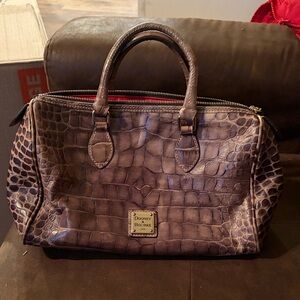 Dooney & Bourke Embossed Leather Satchel - Dark Brown